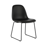 3D Dining Chair Stacking Sledge Base: Plastic Shell + Front Upholstered + Black