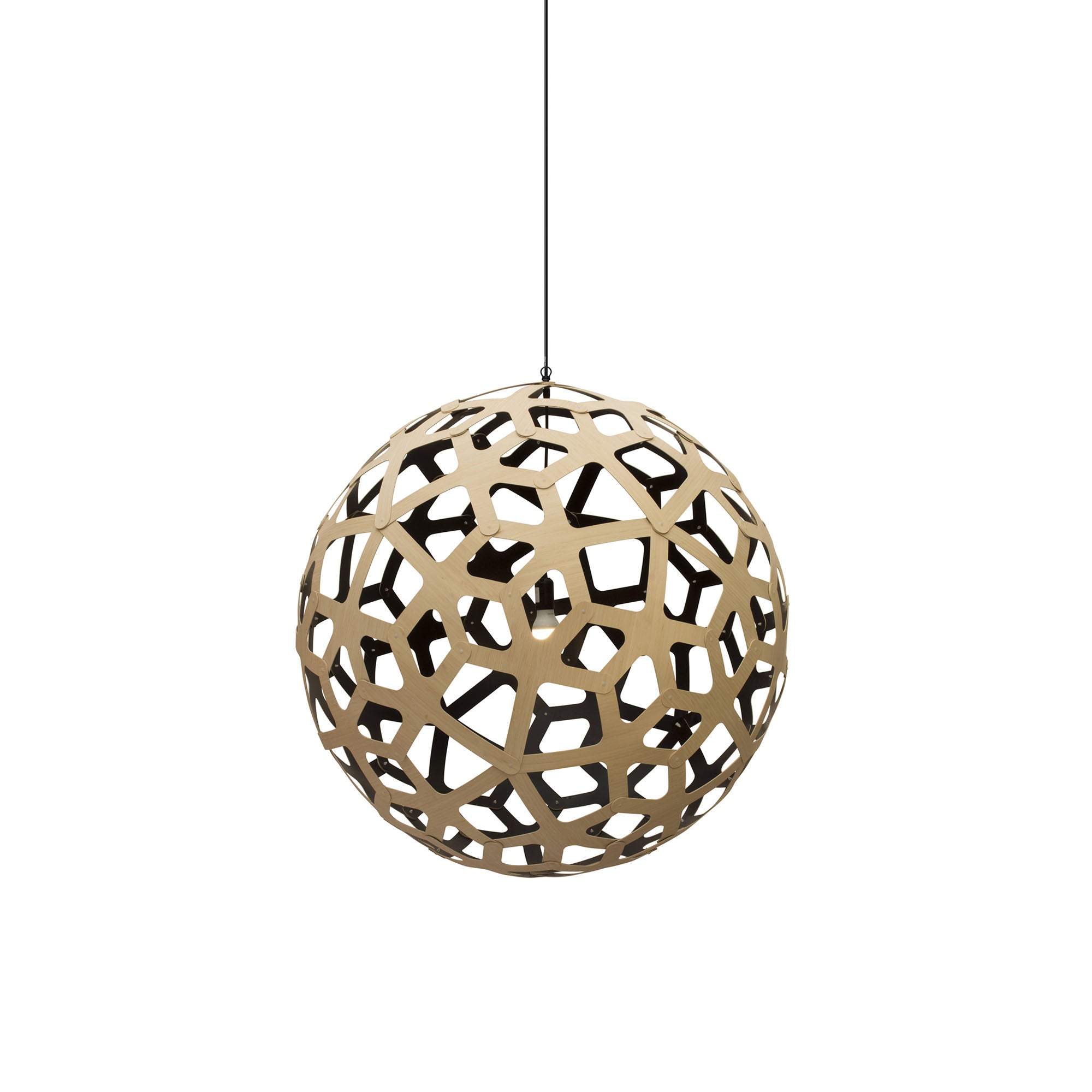 Coral Pendant Light: Large + Bamboo + Black + Black