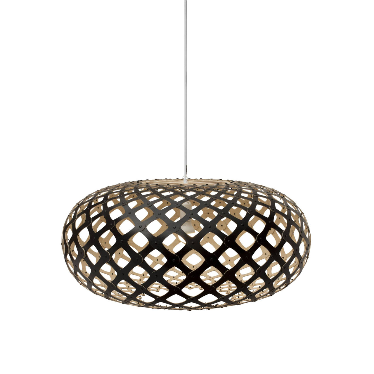 Kina Pendant Light: Large + Black + Bamboo + White