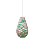 Kōura Pendant Light: Medium + Bamboo + Aqua + White