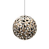 Floral Pendant Light: Large + Bamboo + Black + Black