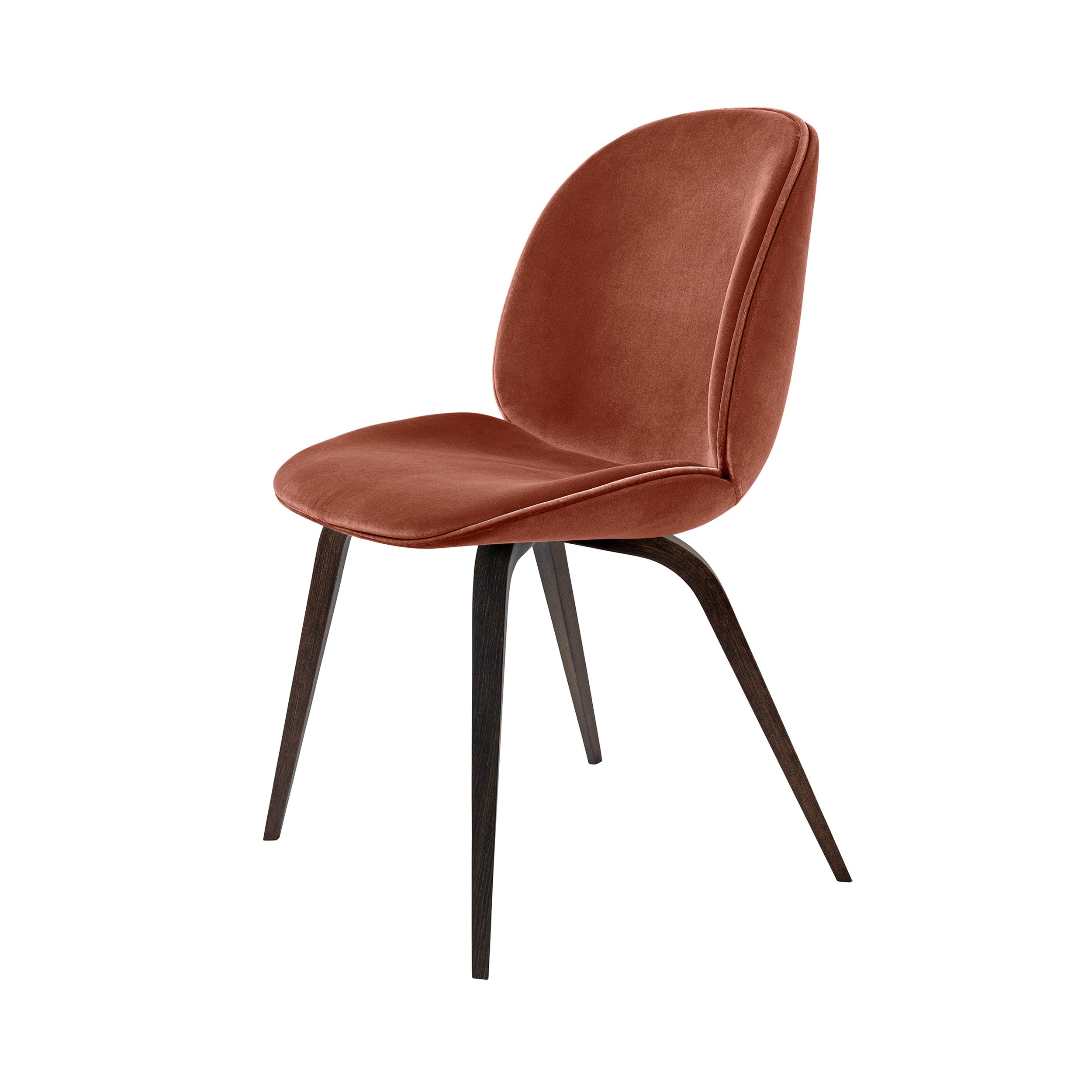 Beetle Dining Chair: Wood Base + Full Upholstery + Smoked Oak Matt
