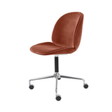 Beetle Meeting Chair: 4-Star Swivel Base with Castors + Full Upholstery + Polished Aluminum + Black Matt