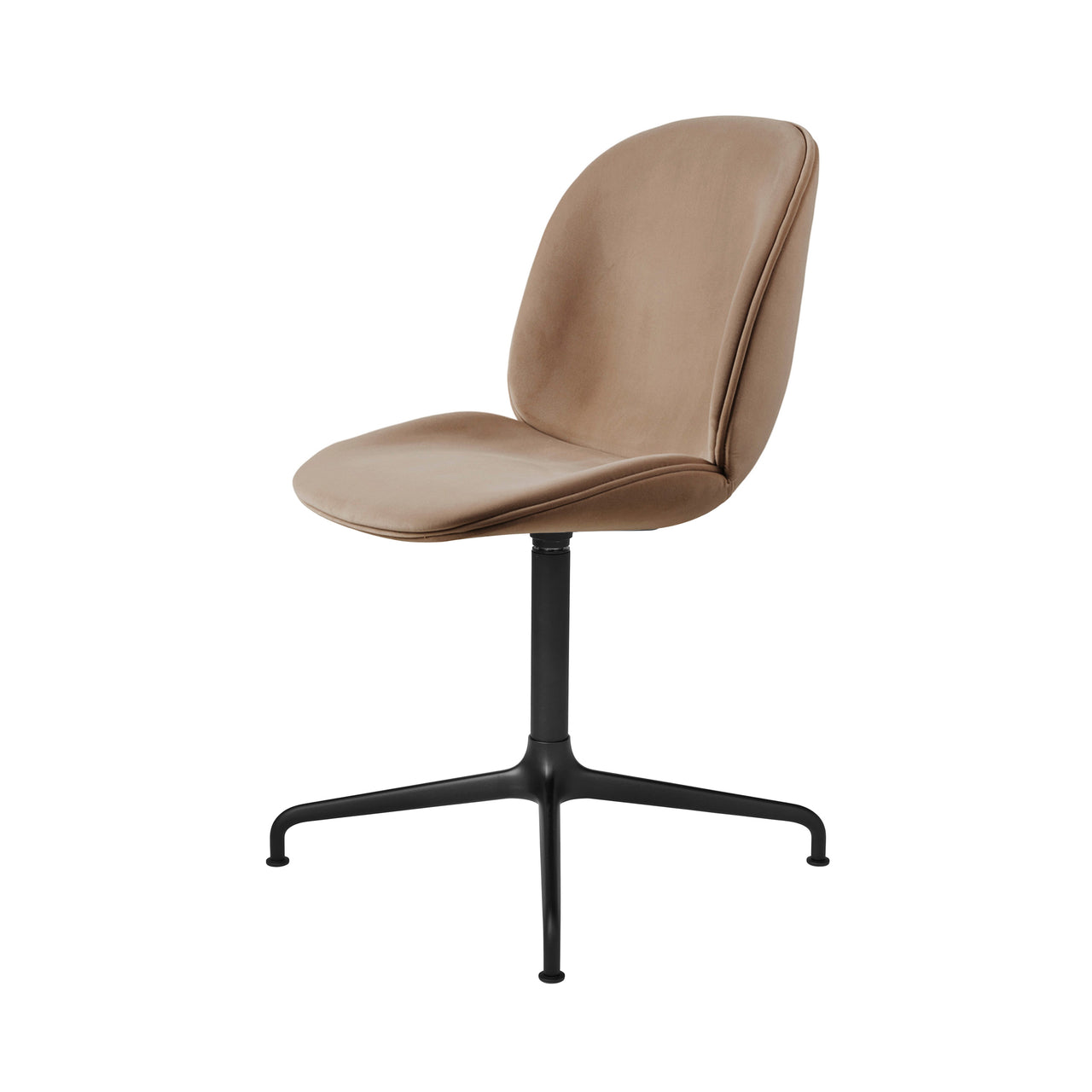 Beetle Meeting Chair: 4-Star Swivel Base + Full Upholstery + Black Matt