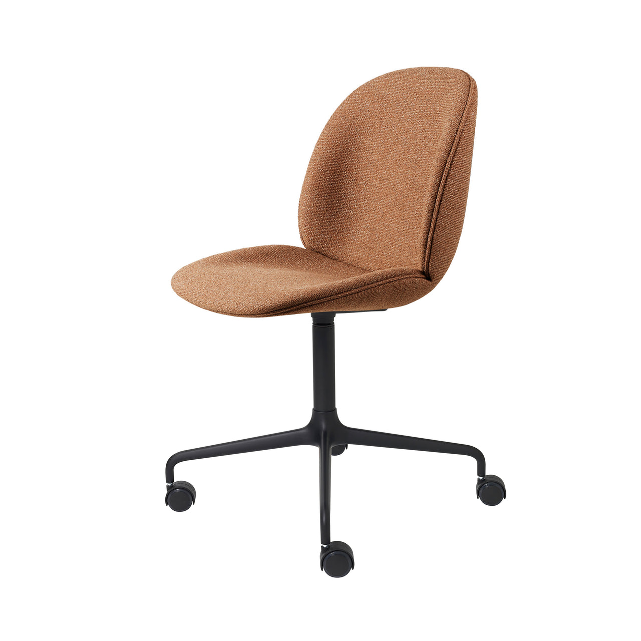 Beetle Meeting Chair: 4-Star Swivel Base with Castors + Full Upholstery + Black Matt