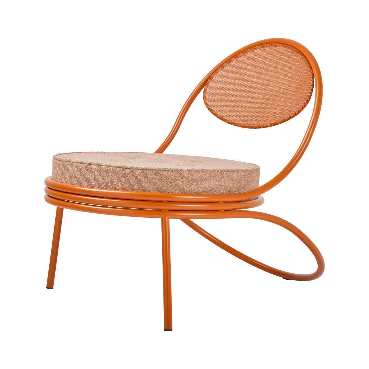 Copacabana Outdoor Lounge Chair: Seat Upholstered + Orange + Limonta 44