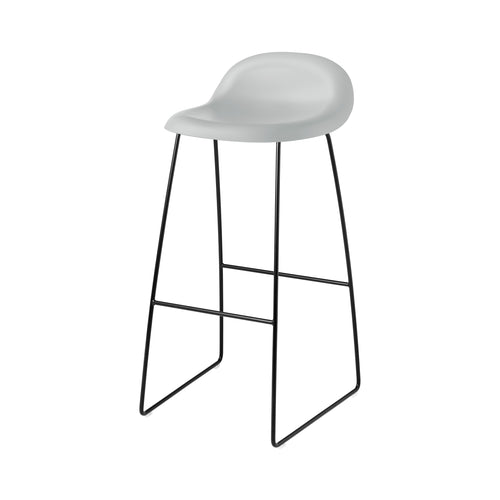 3D Outdoor Bar + Counter Stool: Sledge Base + Plastic Shell + Bar + Lunar Grey