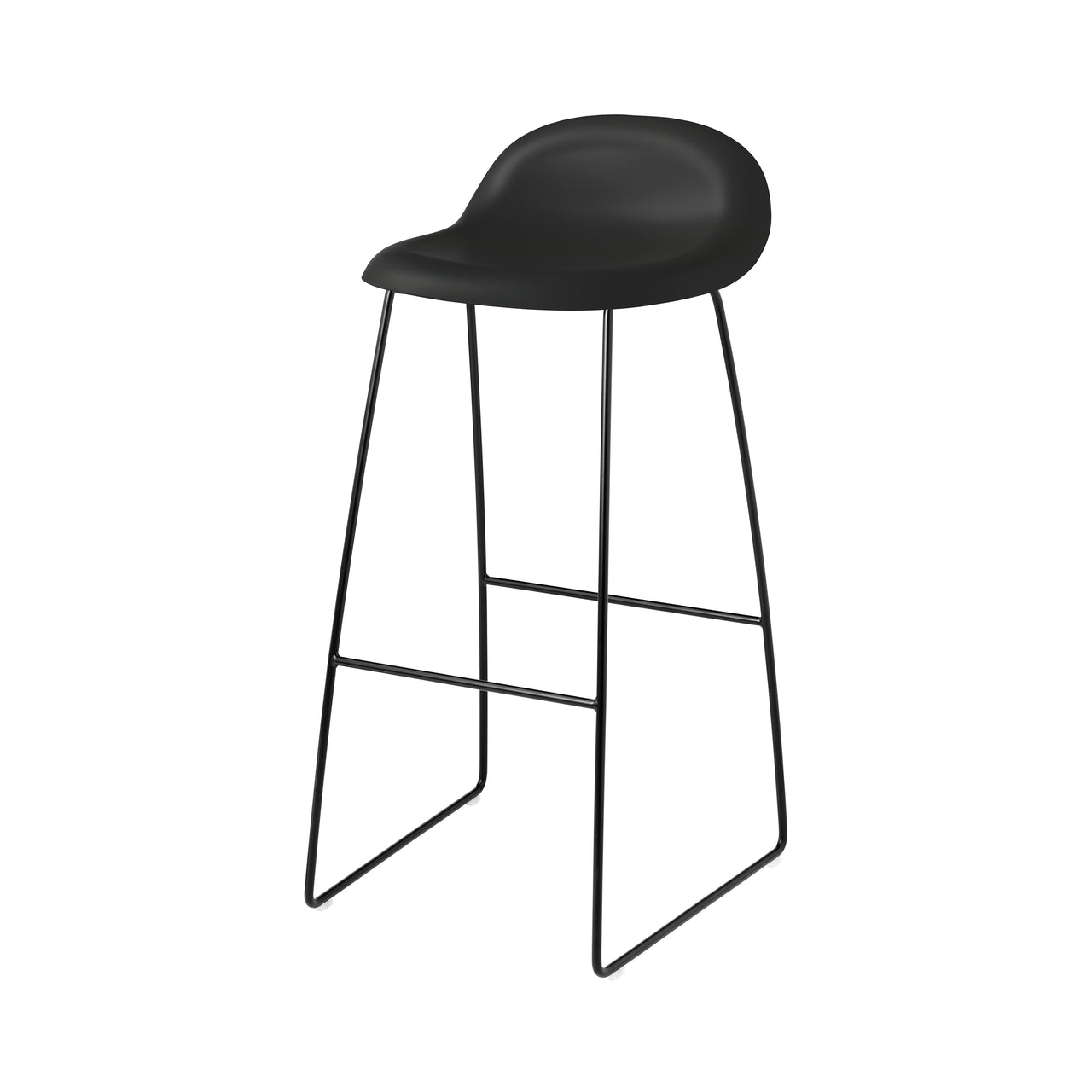 3D Outdoor Bar + Counter Stool: Sledge Base + Plastic Shell + Bar + Black