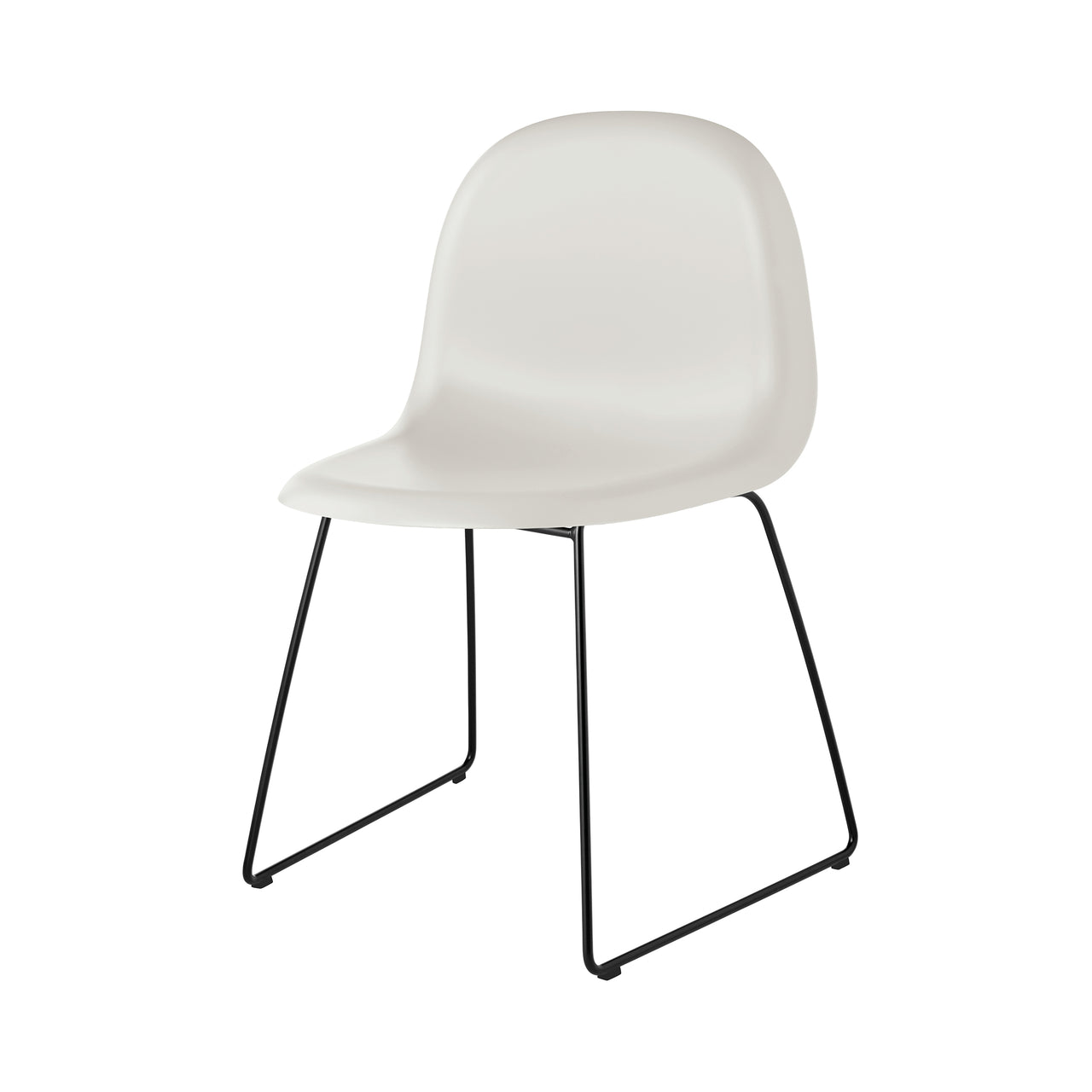3D Dining Outdoor Chair Sledge Base: Plastic Shell + Alabaster White