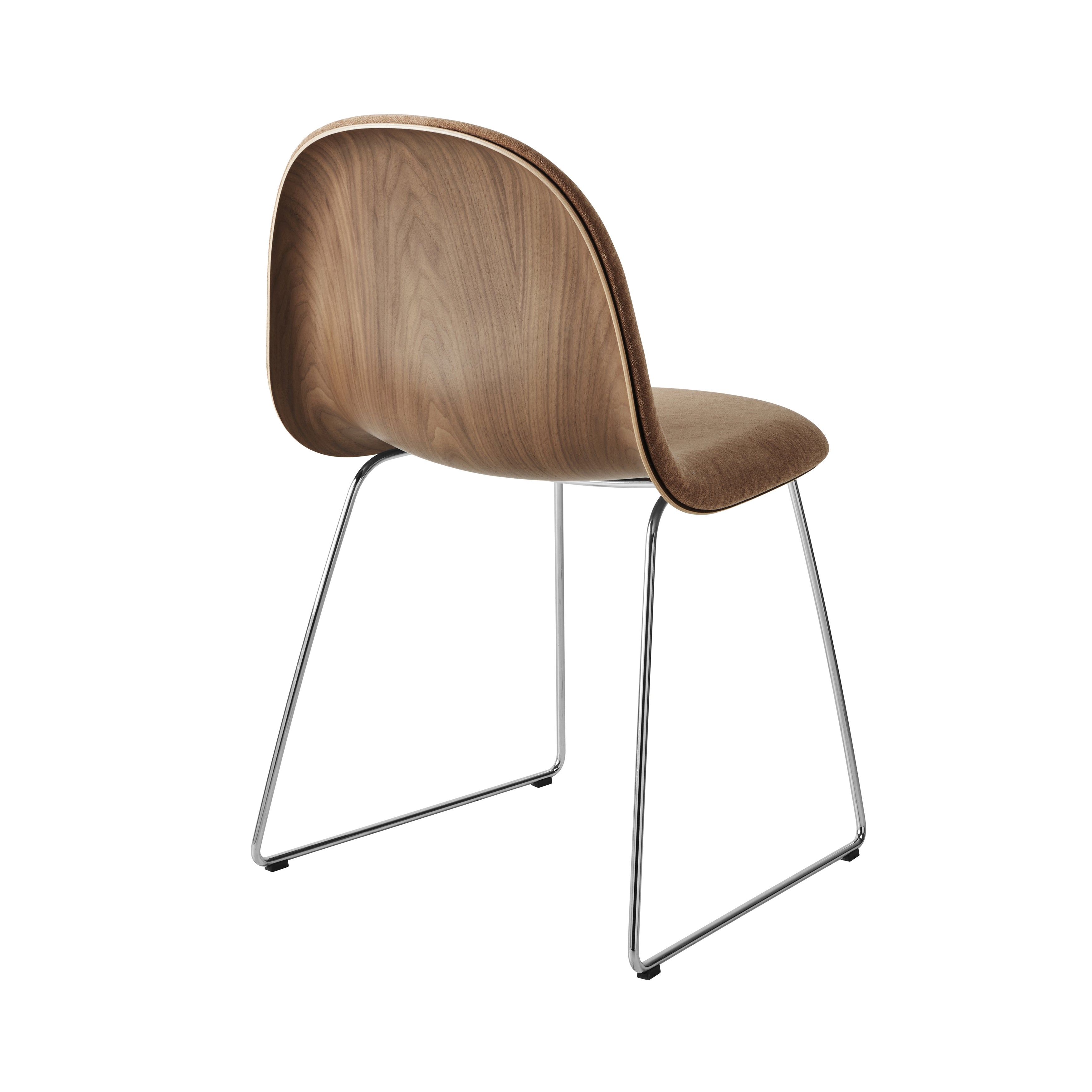3D Dining Chair Stacking Sledge Base: Front Upholstered + American Walnut