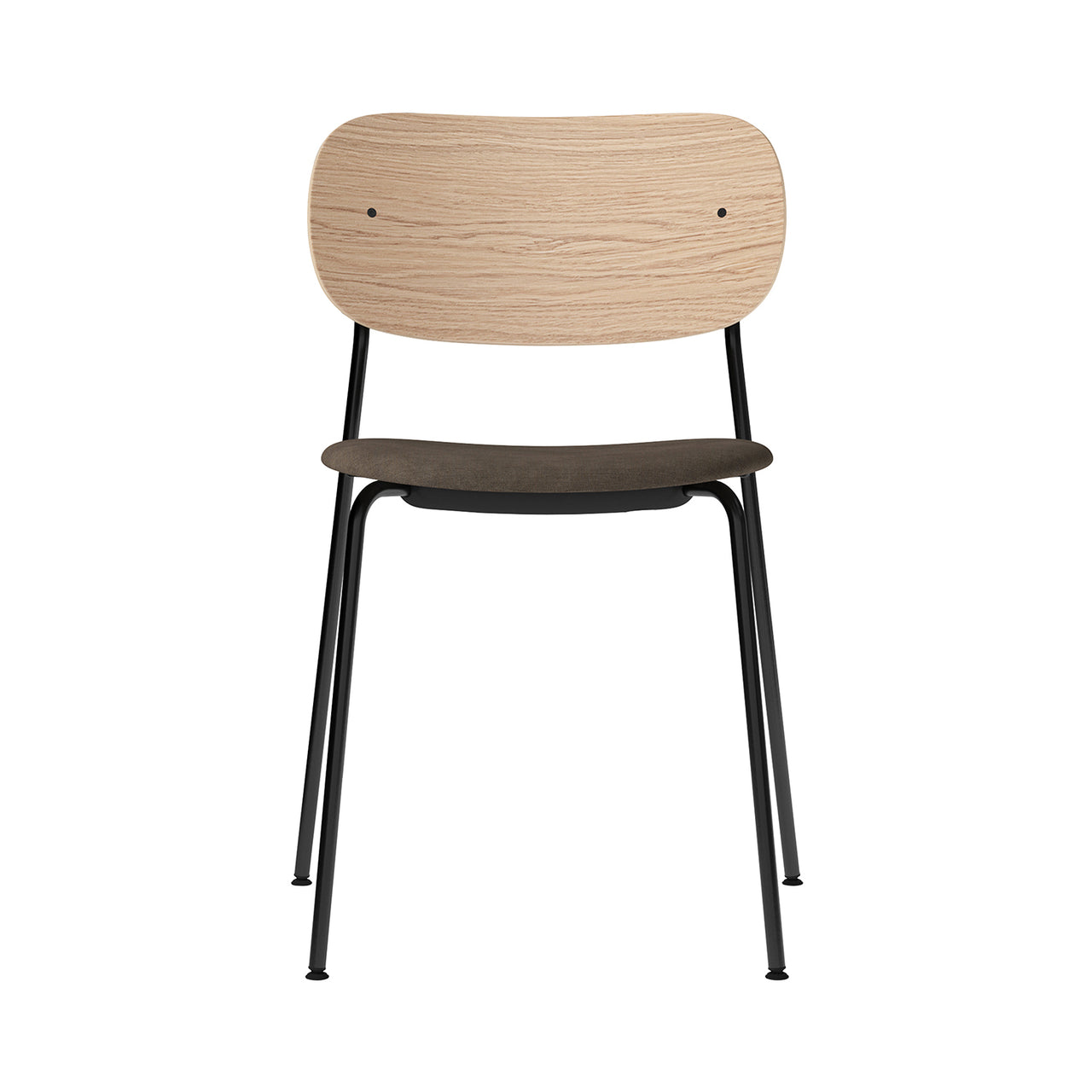 Co Chair: Seat Upholstered + Black + Natural Oak 