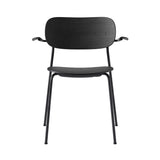 Co Chair with Armrests: Black + Black Oak