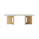 Androgyne Lounge Table: Quick Ship +  Calacatta Viola Marble + Natural Oak