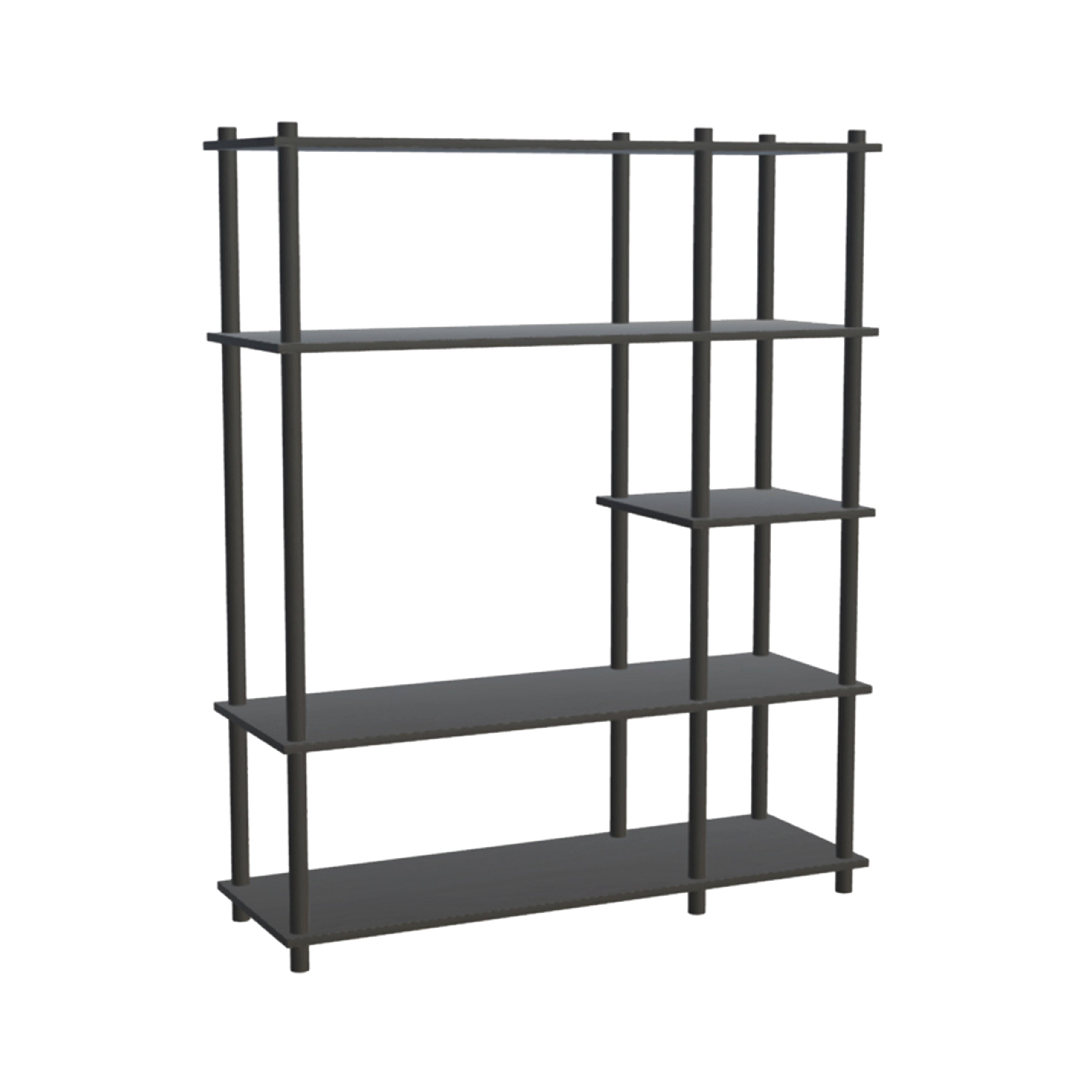 Elevate Shelving System Modular: Configuration 7 + Black Painted Oak