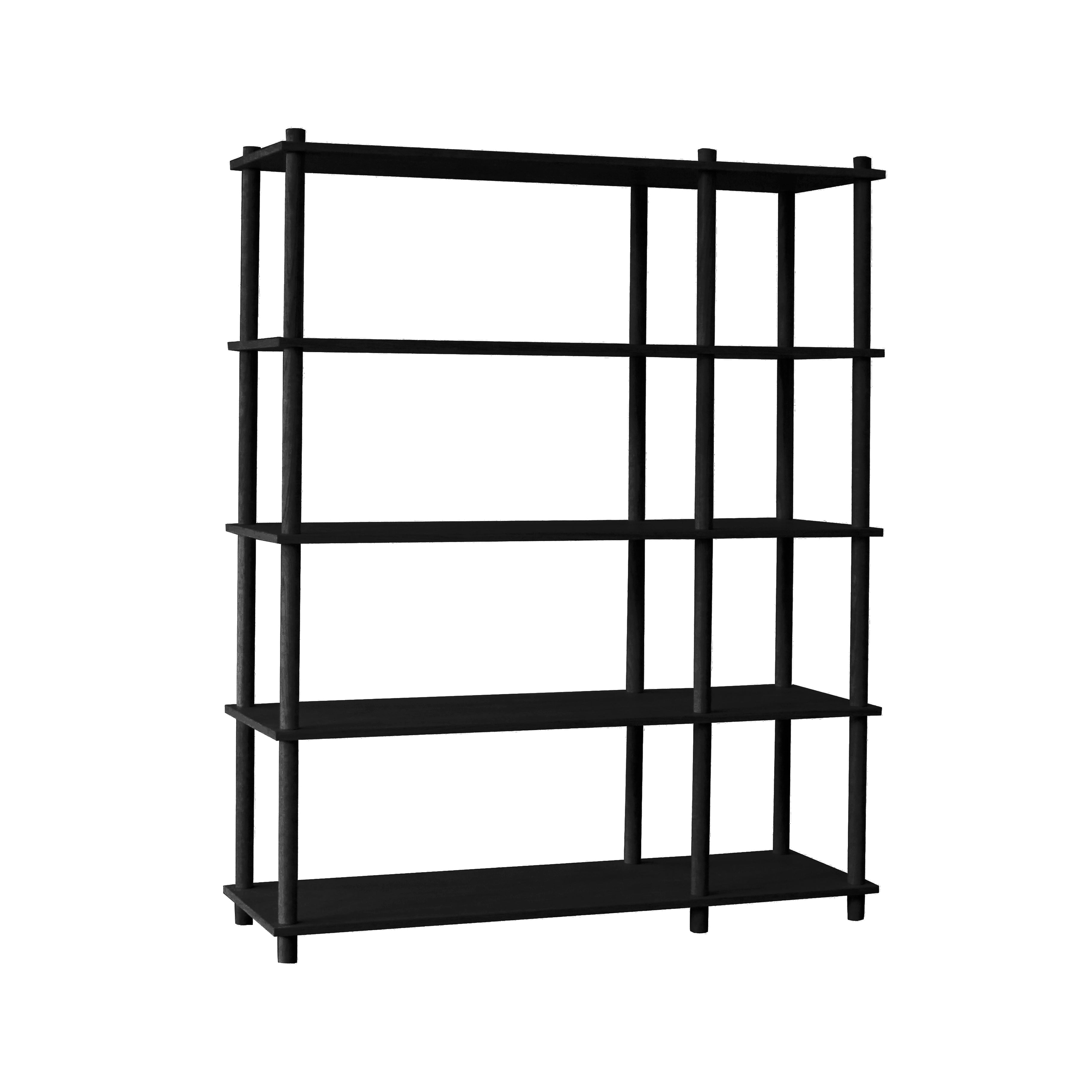 Elevate Shelving System Modular: Configuration 9 + Black Painted Oak