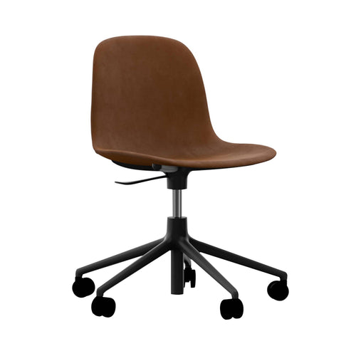 Form Chair: Swivel 5W Gaslift Upholstered + Black Aluminum