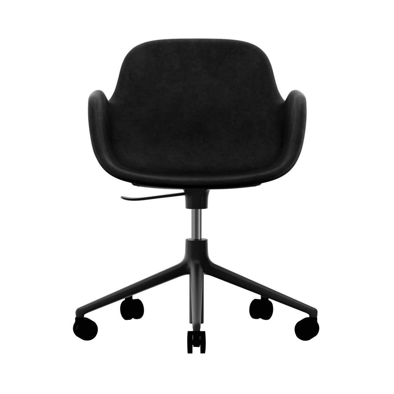 Form Armchair: Swivel 5W Gaslift Upholstered + Black Aluminum
