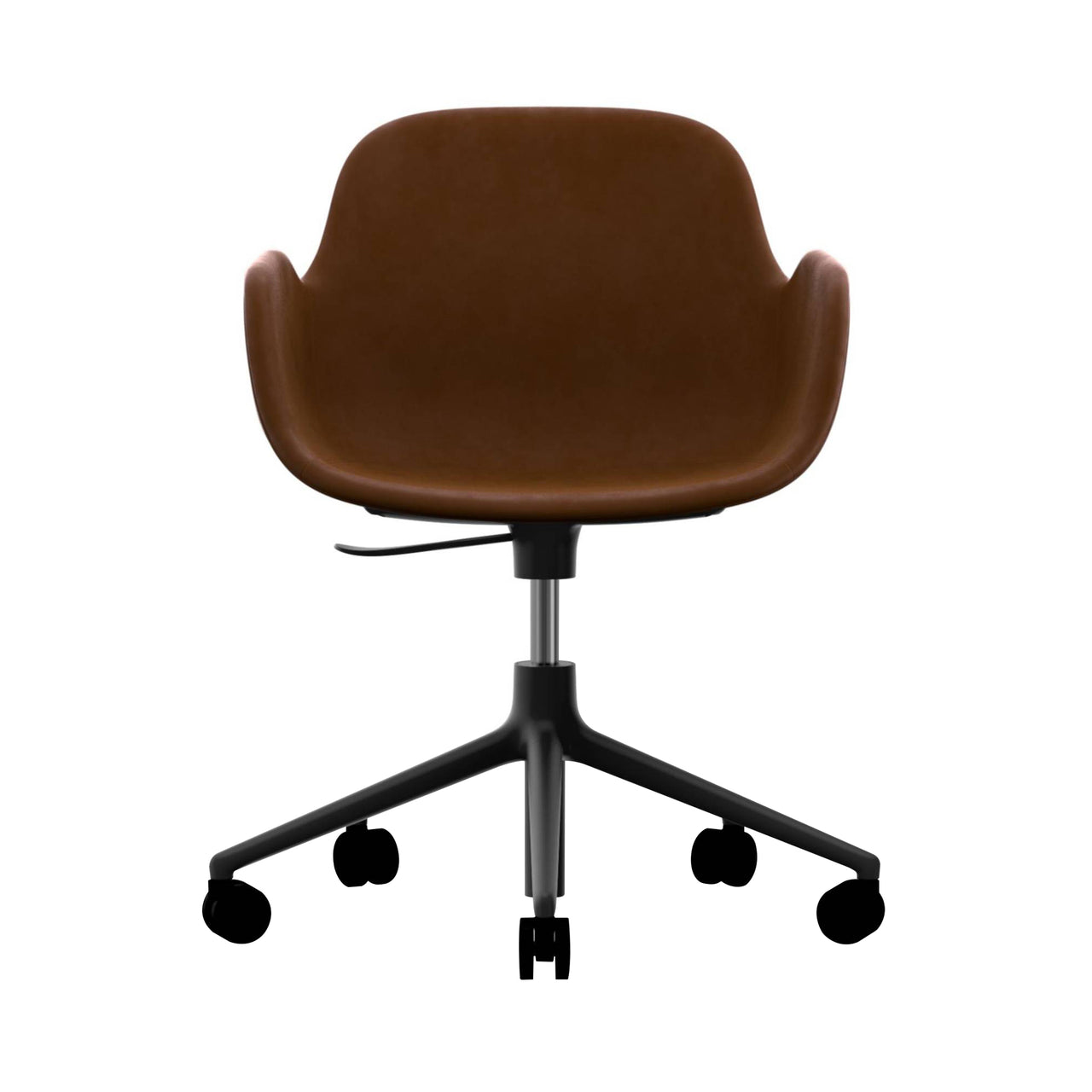 Form Armchair: Swivel 5W Gaslift Upholstered + Black Aluminum