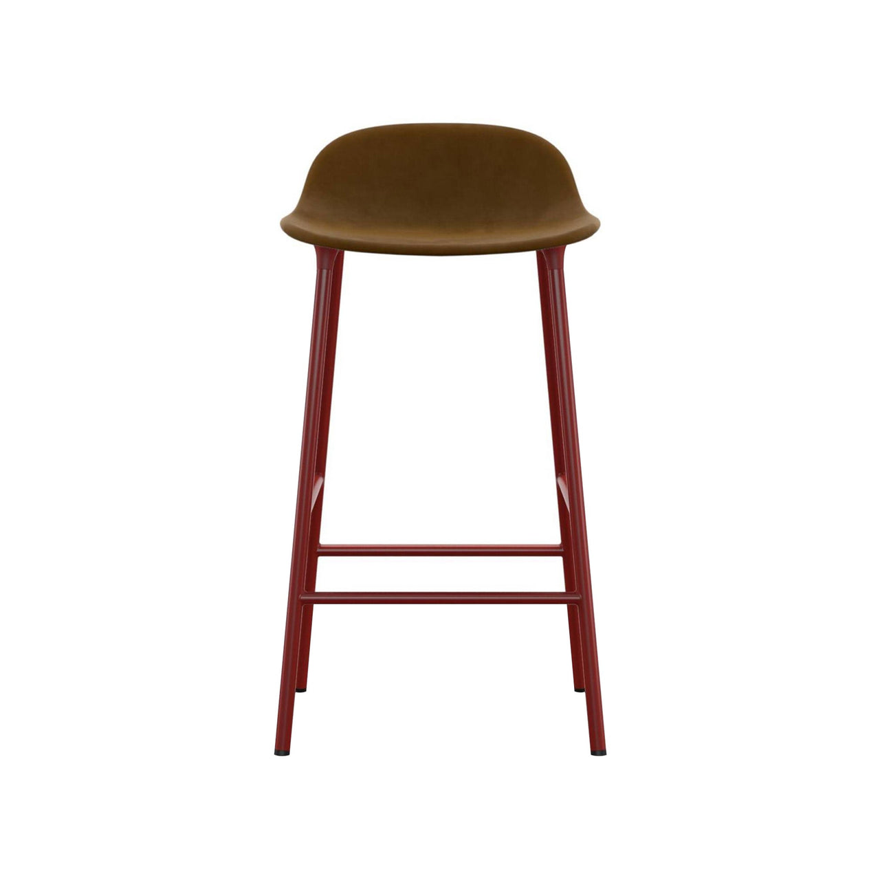 Form Bar + Counter Stool: Steel Base + Upholstered + Counter + Red