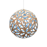 Floral Pendant Light: XX Large + Bamboo + Blue + White