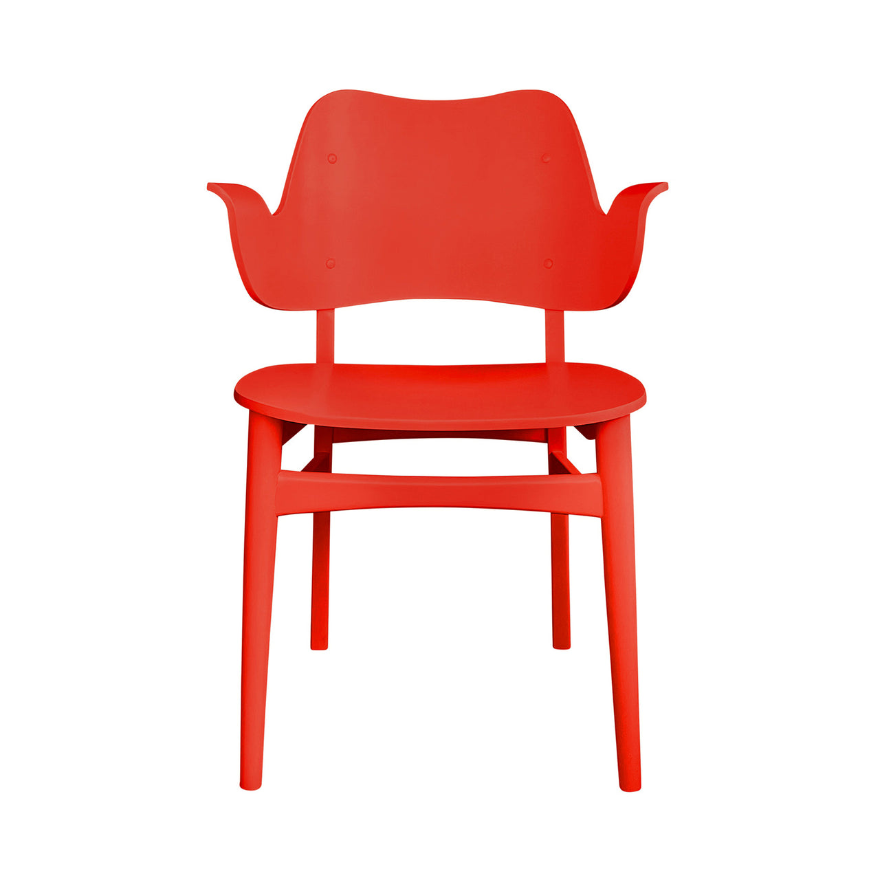 Gesture Dining Chair: Red Lacquered Beech