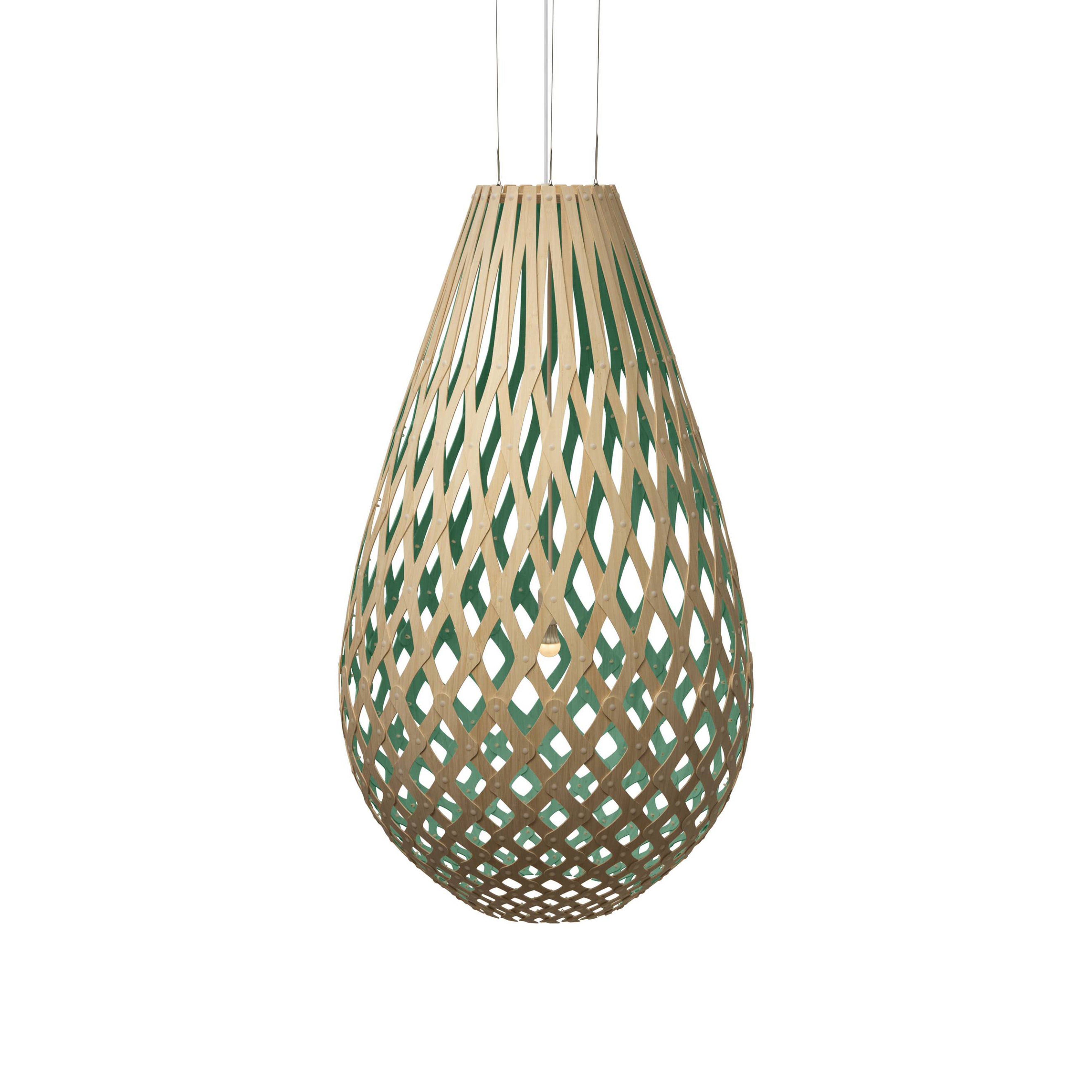 Kōura Pendant Light: XXX Large + Bamboo + Aqua + White