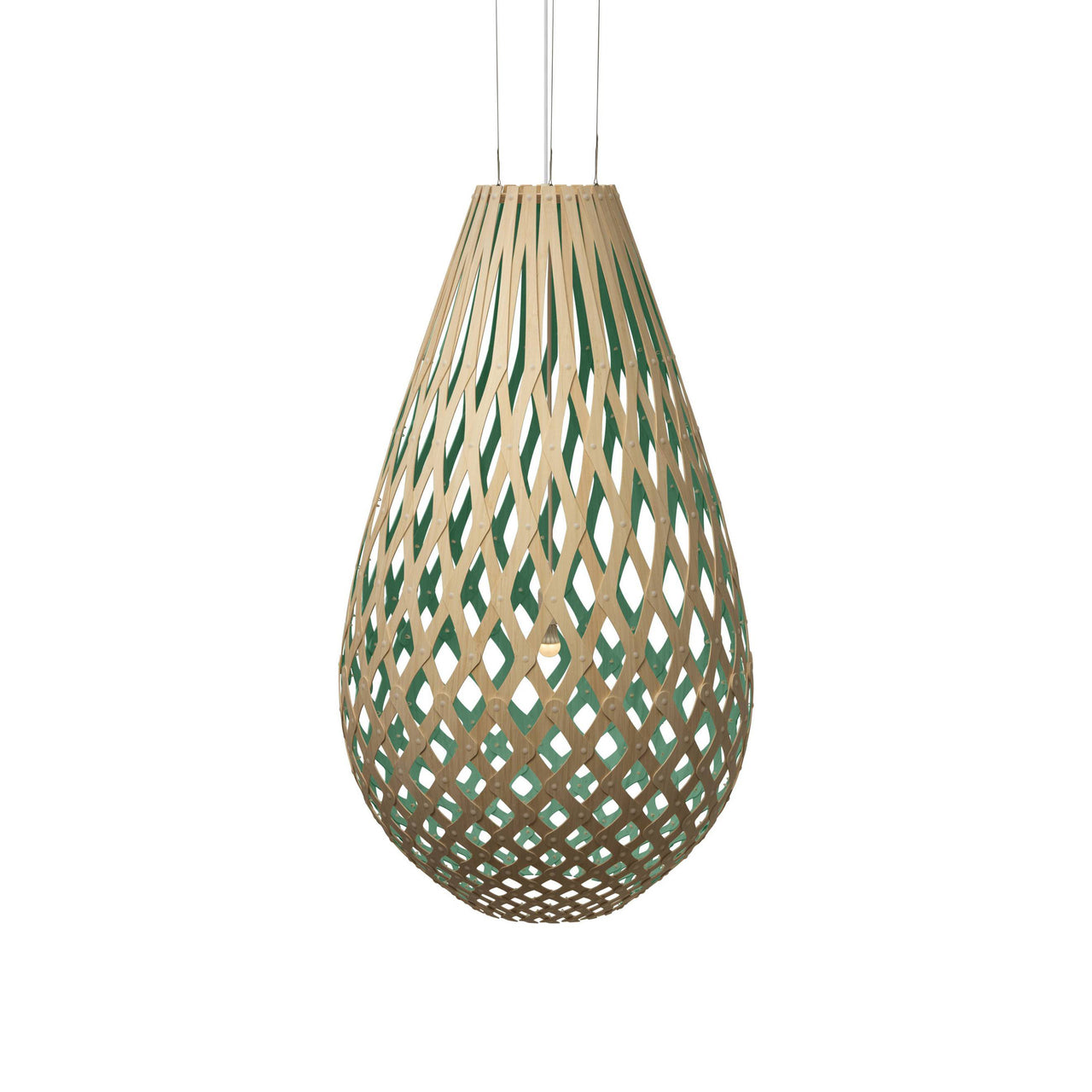 Kōura Pendant Light: XXX Large + Bamboo + Aqua + White