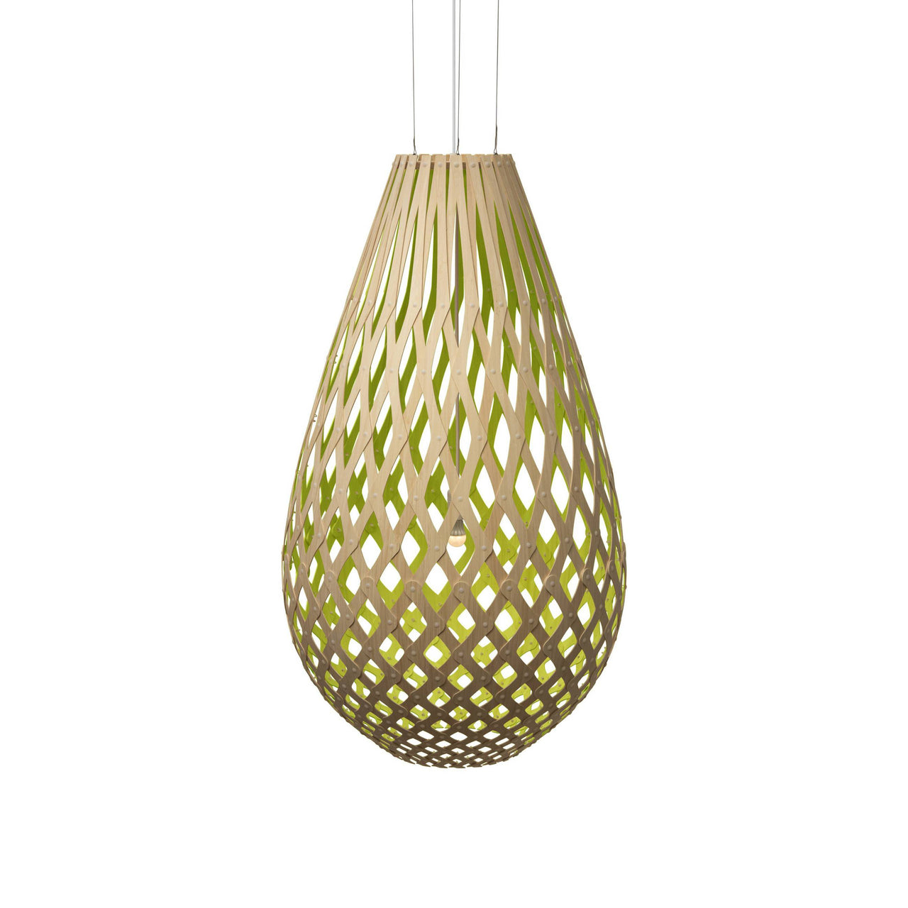 Kōura Pendant Light: XXX Large + Bamboo + Lime + White