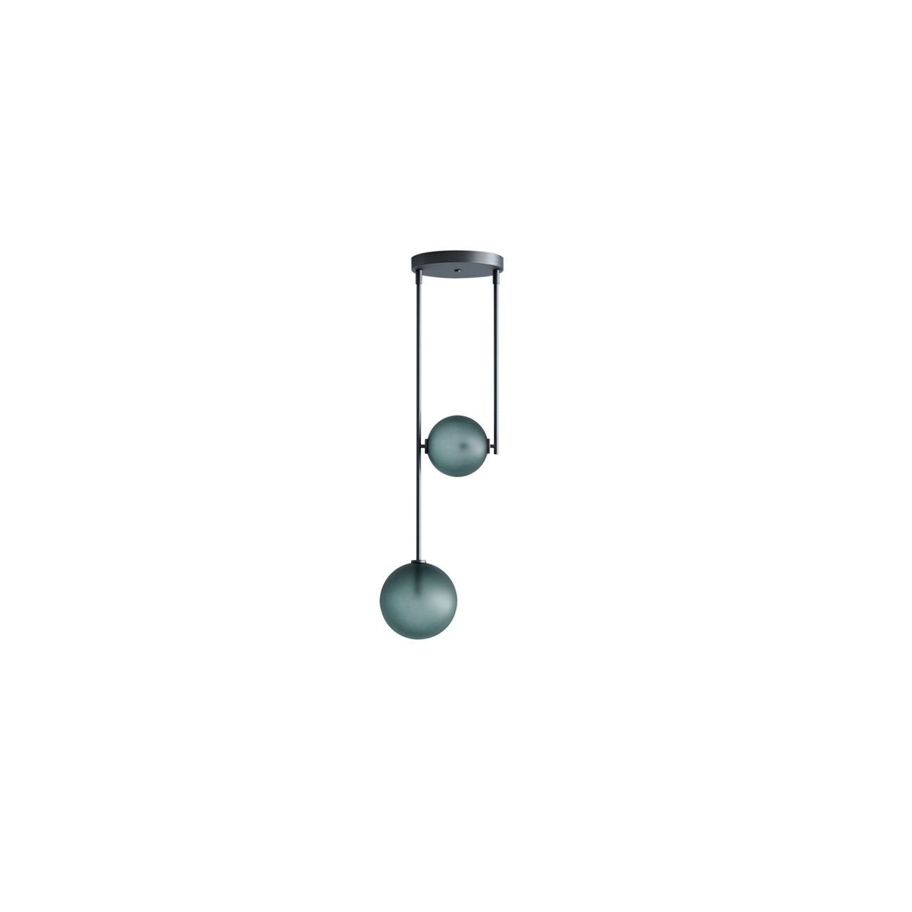 Equalizer: 2 Piece Pendant: Black Anodize + Smokey Green