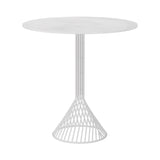 Bistro Cafe Table with Stone Top: White