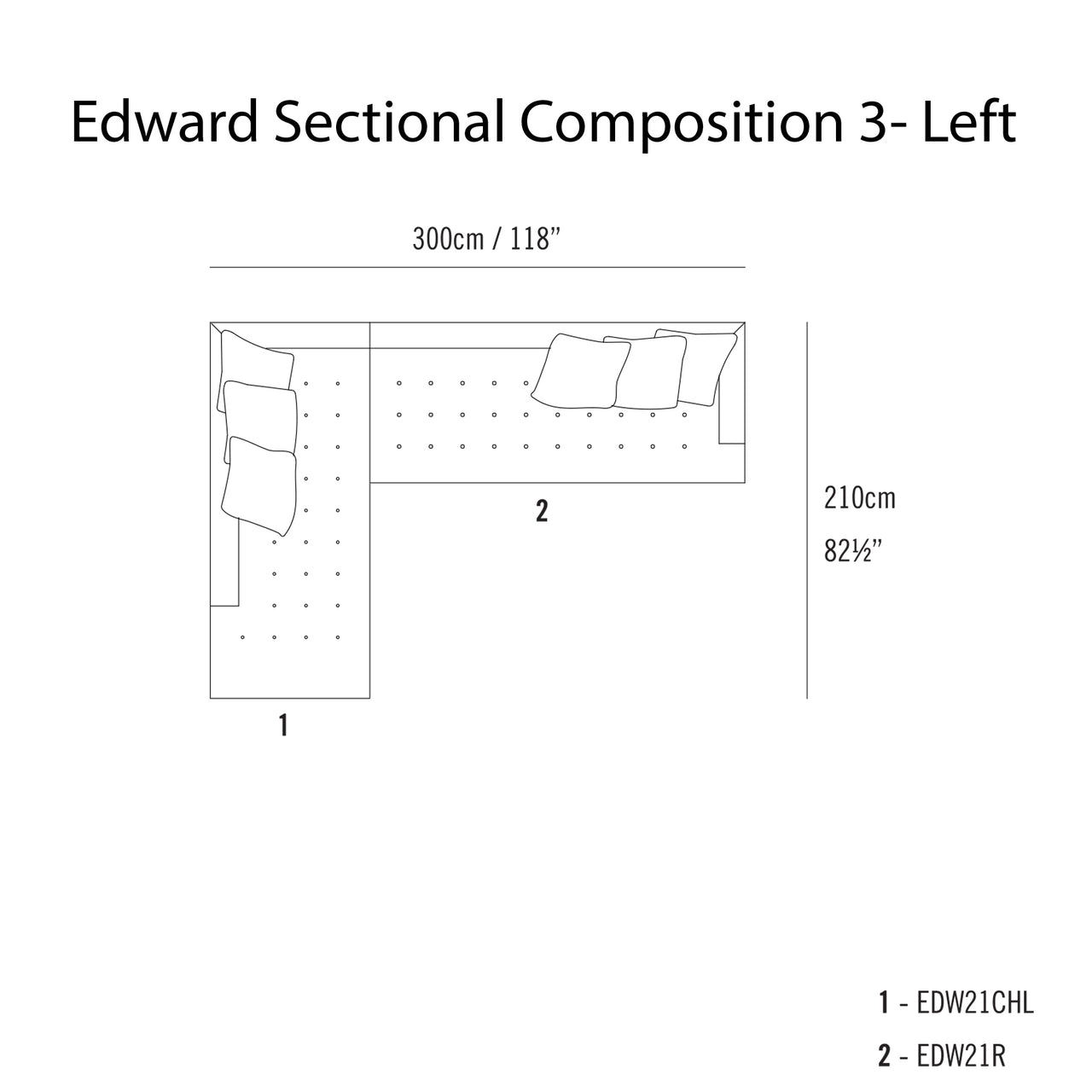 Edward Sectional Sofa: Compostion 3 + Left