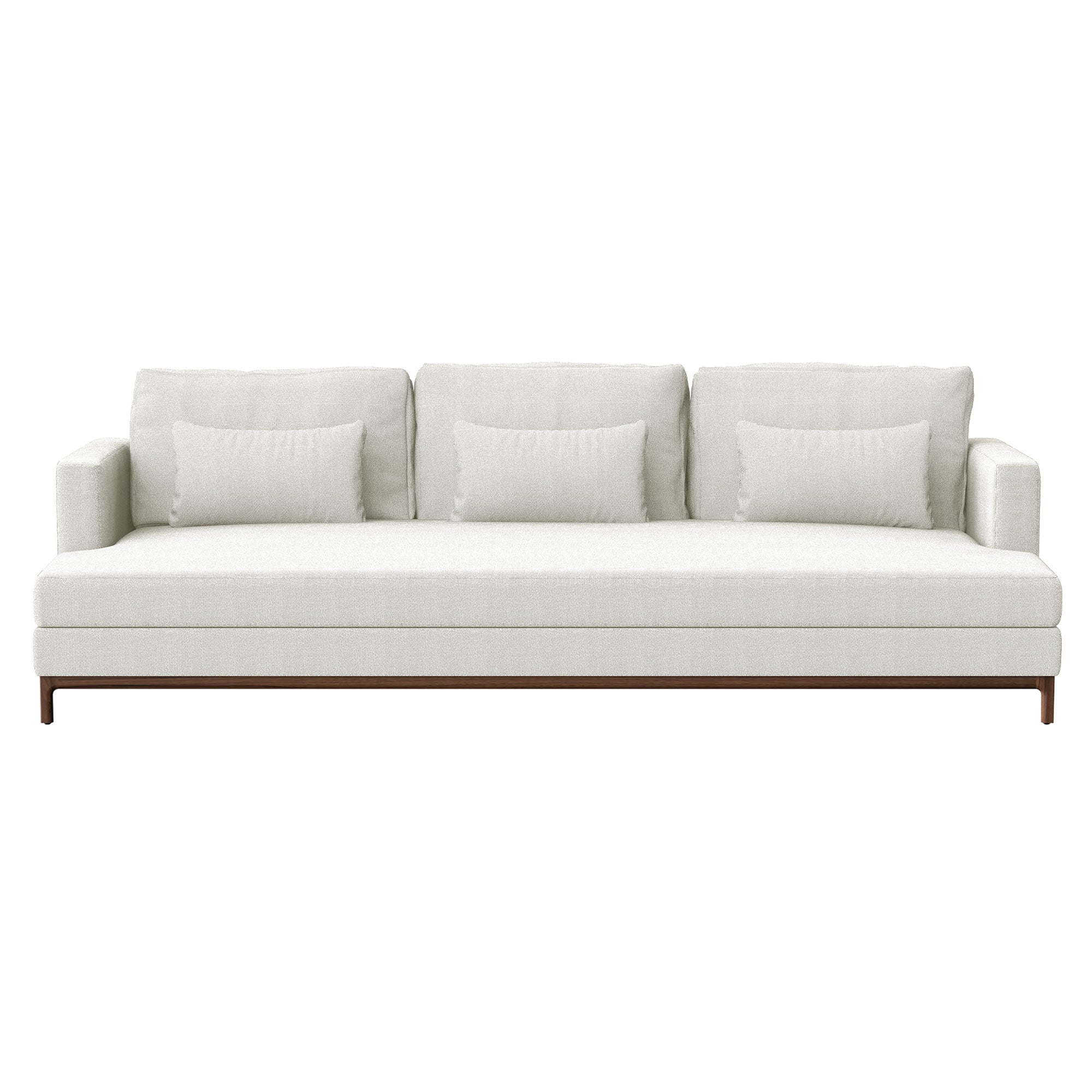Qi 3 Seater Sofa: Natural Walnut