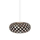 Kina Pendant Light: Extra Small + Black + Bamboo + White