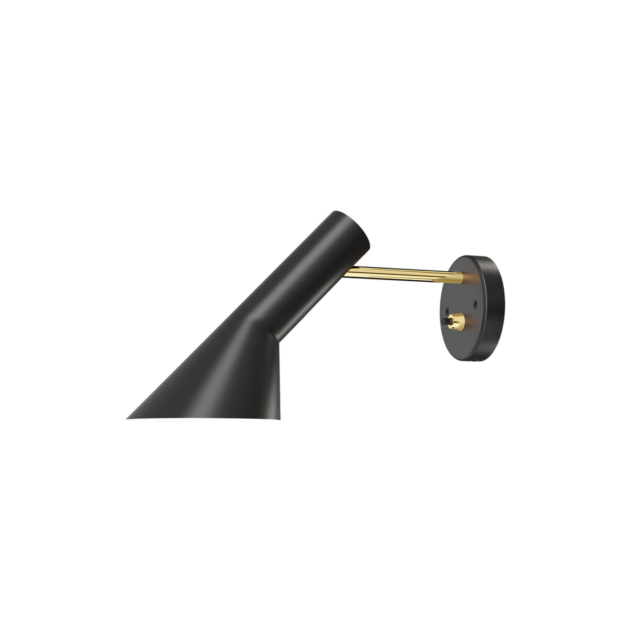 AJ Wall Lamp: Black + Brass + Black Switch