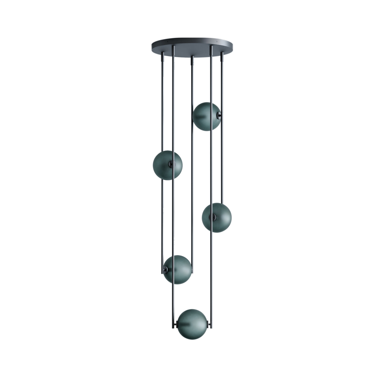 Equalizer 5 Piece Radial: Black Anodize + Smokey Green