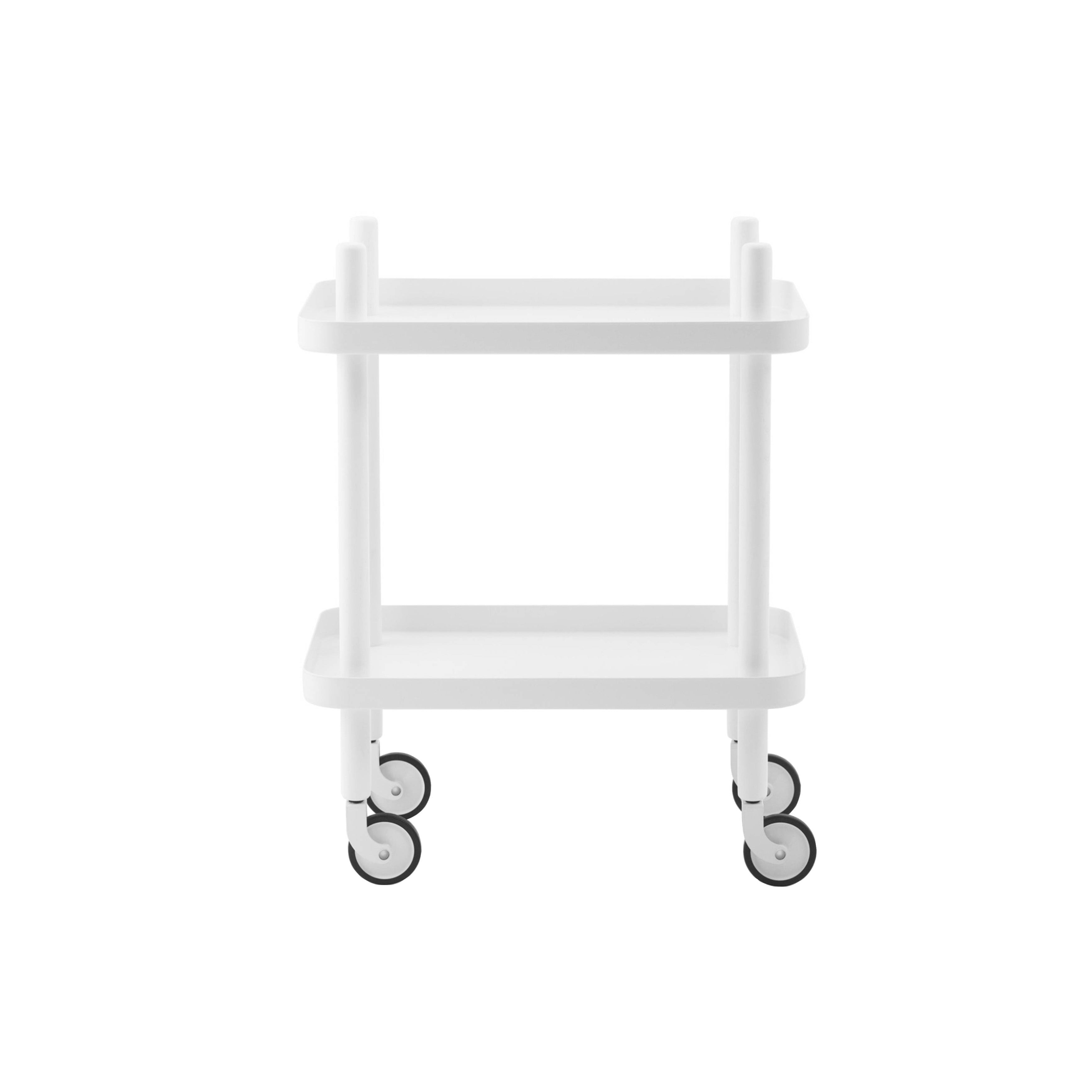 Block Table Cart: White + White