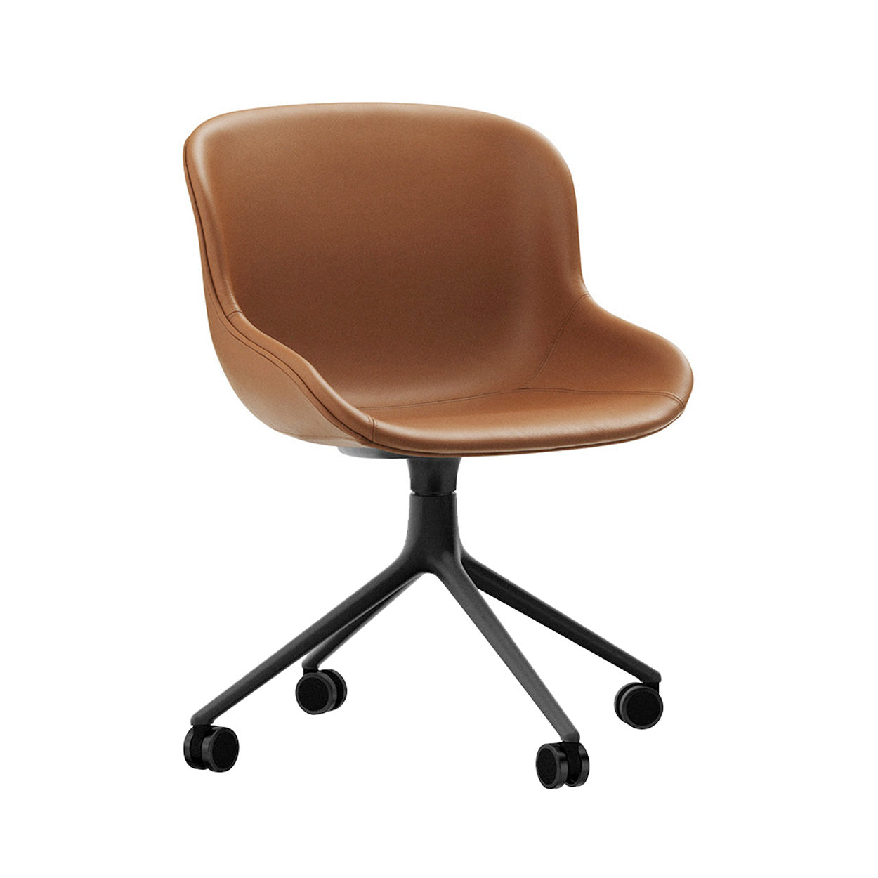 Hyg Chair Swivel 4W: Full Upholstered + Black Aluminum