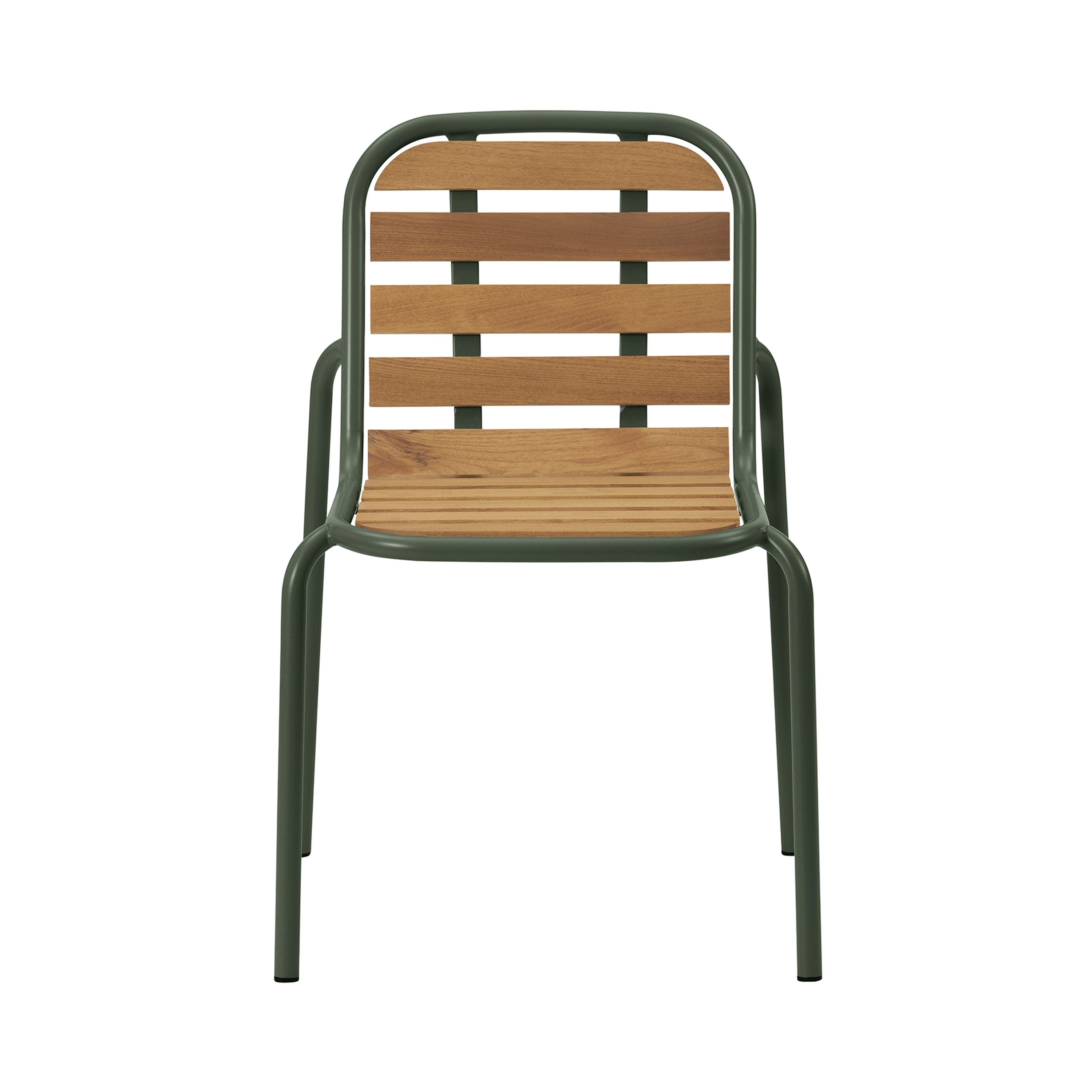 Vig Stacking Chair: Dark Green + Without Cushion