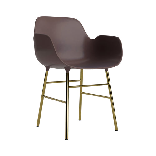 Form Armchair: Brass + Brown