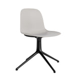 Form Chair: Swivel + Warm Grey + Black Aluminum + Without Casters