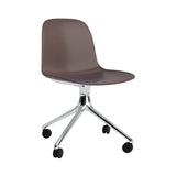 Form Chair: Swivel + Brown + Aluminum + With Casters