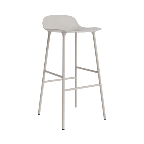 Form Bar + Counter Stool: Steel + Bar + Warm Grey