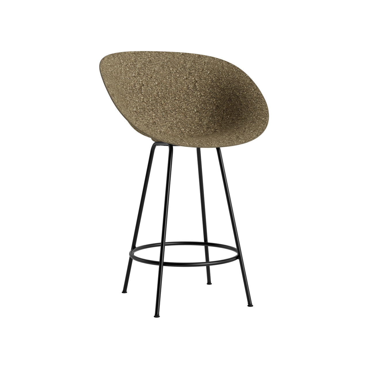 Mat Bar + Counter Armchair: Steel + Bar + Seaweed + Black