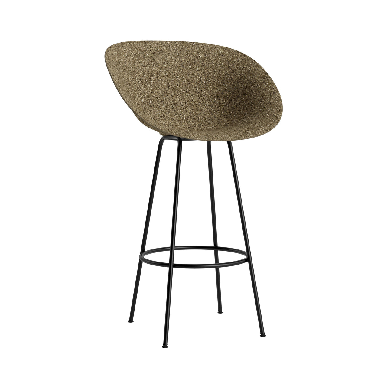 Mat Bar + Counter Armchair: Steel + Bar + Seaweed + Black