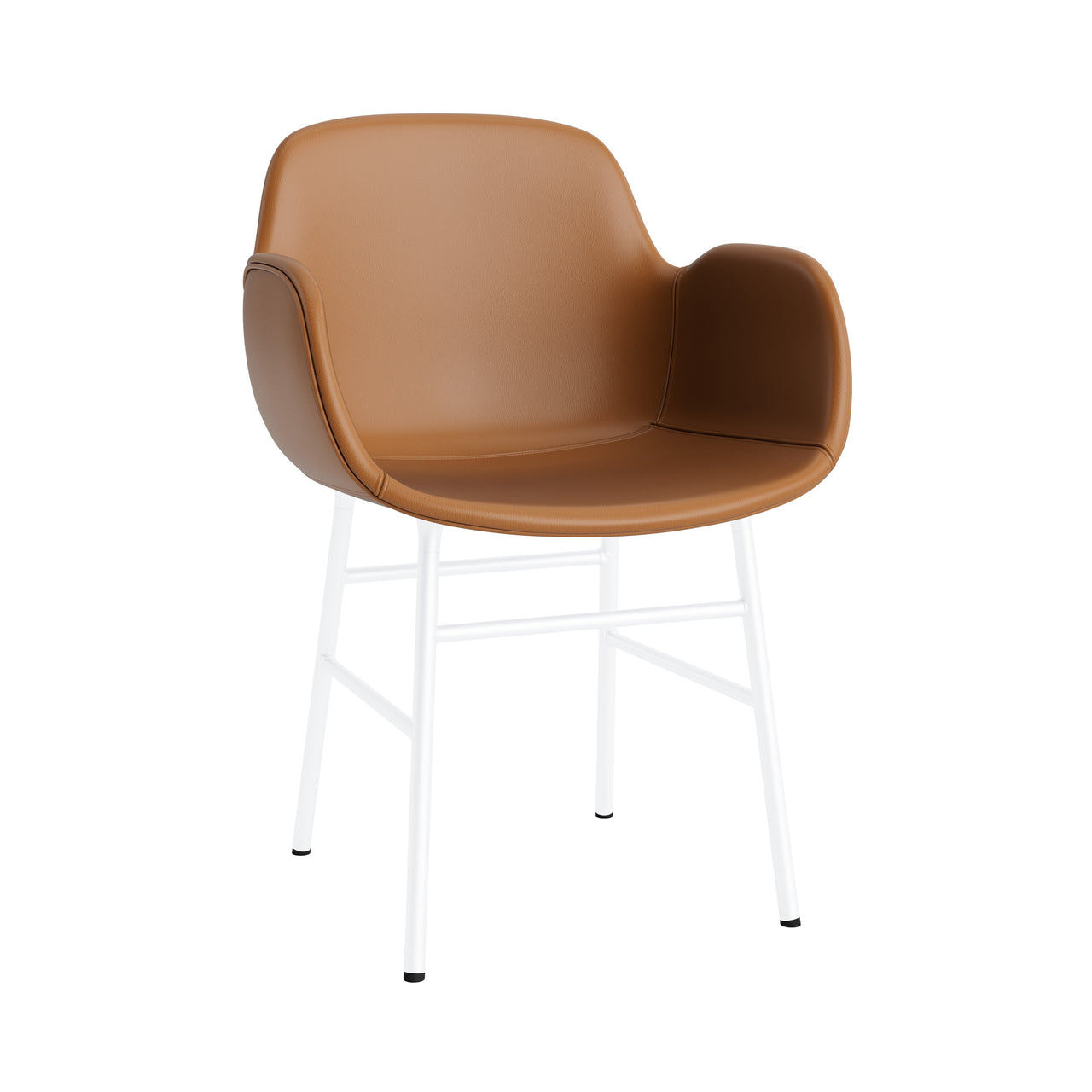 Form Armchair: Steel Base + Full Upholstered + White