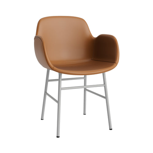 Form Armchair: Steel Base + Full Upholstered + Grey
