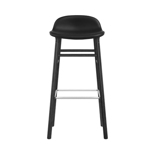 Form Bar + Counter Stool: Black Oak Base + Upholstered + Bar