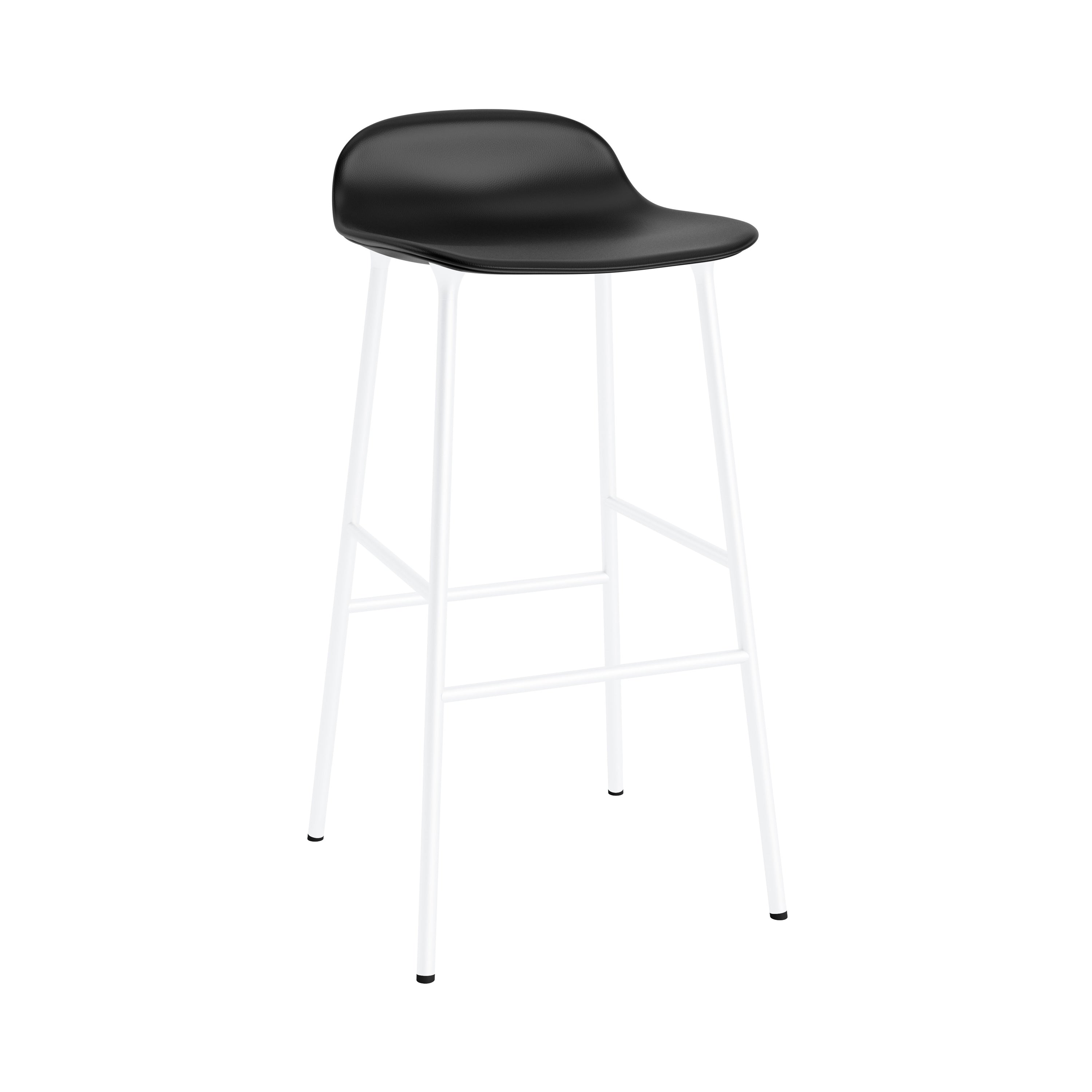Form Bar Stool: Steel Base + Upholstered + White