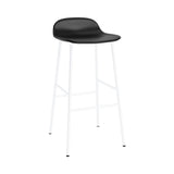 Form Bar Stool: Steel Base + Upholstered + White