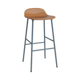 Form Bar Stool: Steel Base + Upholstered + Blue